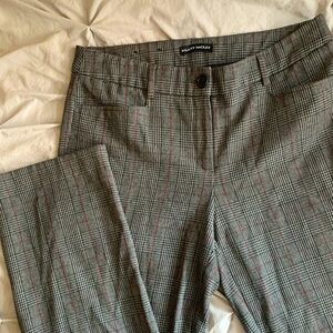 Hilary Radley Straight Leg Grey/Gray Plaid Pants Office wear